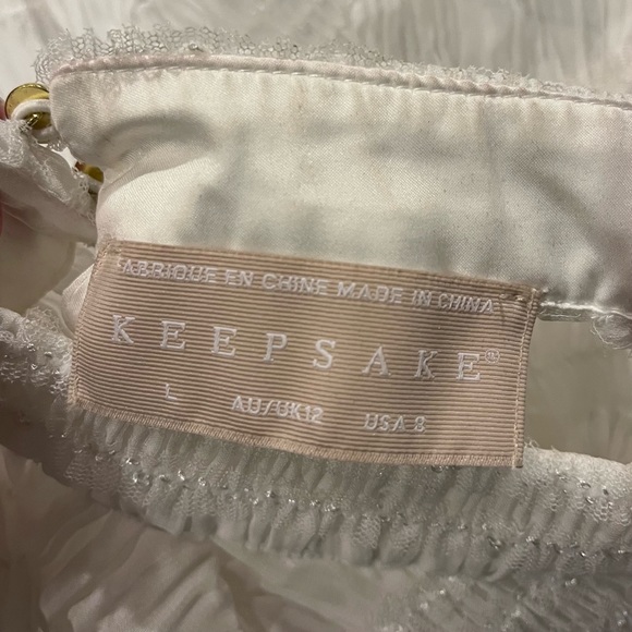 Keepsake The Label Naive High Neck Blouse in Ivory White Chiffon Sparkle - Picture 12 of 17